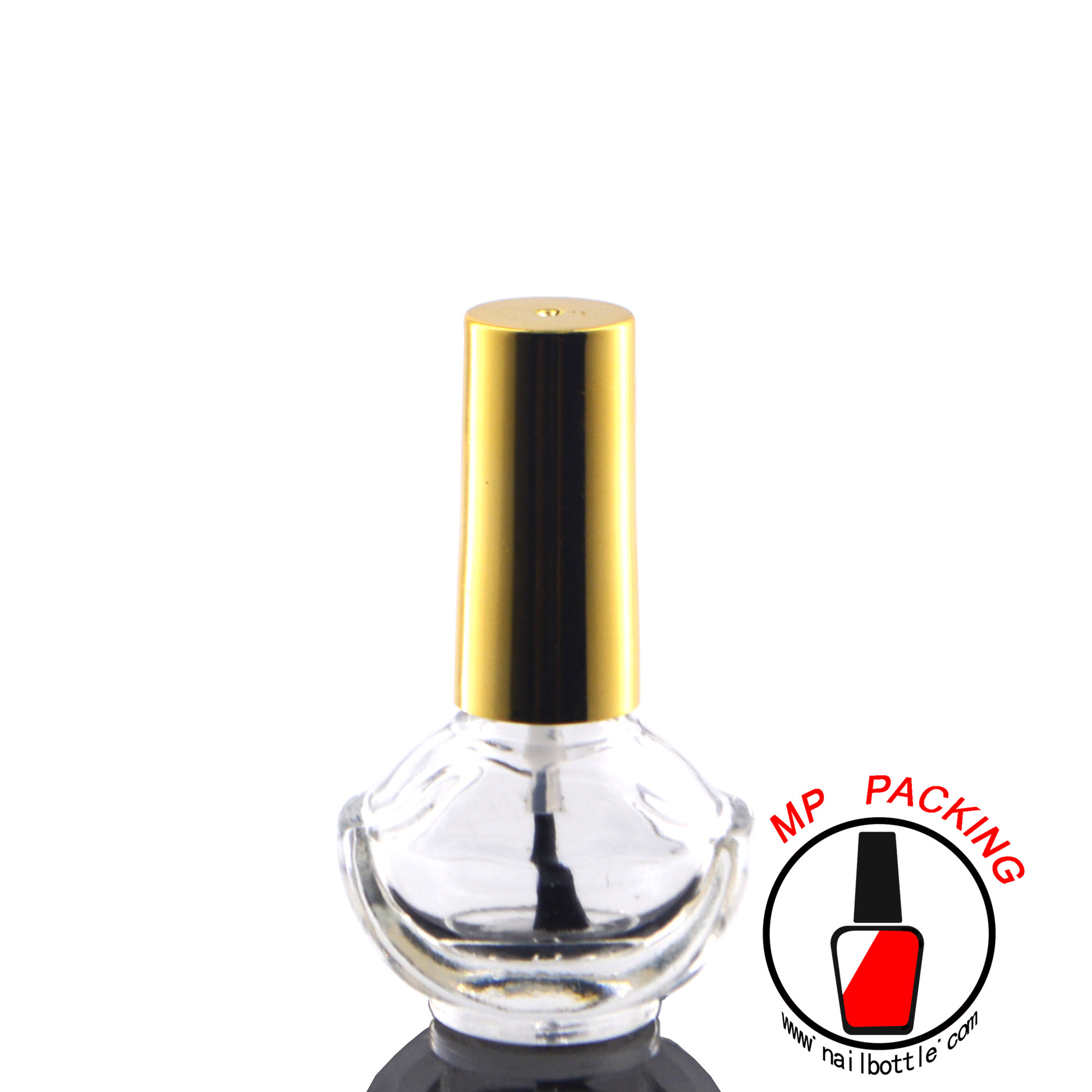 lip shape empty nail lacquer bottle and brush cap