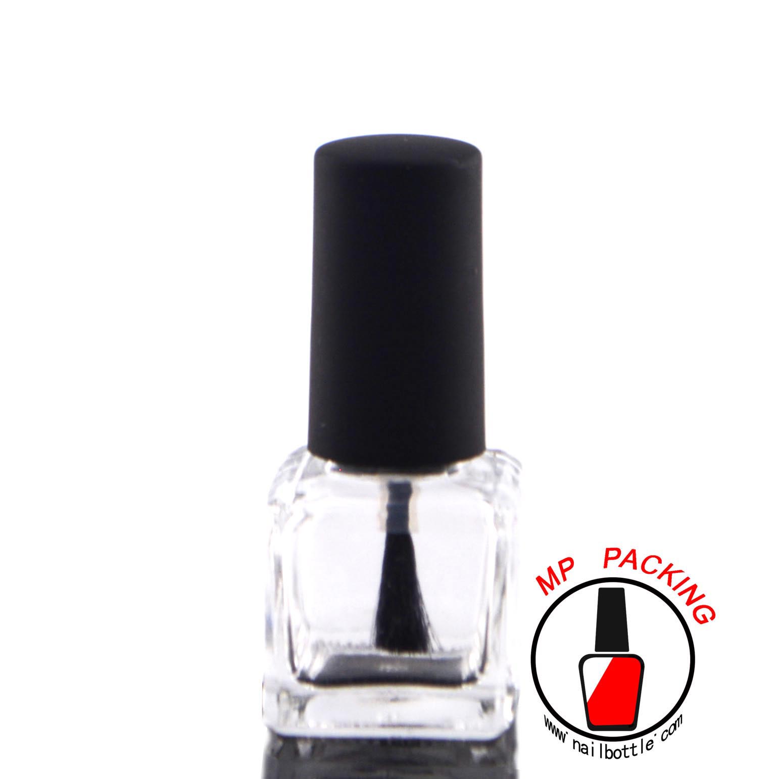 cubic shape mini glass empty bottle for nail varnish 
