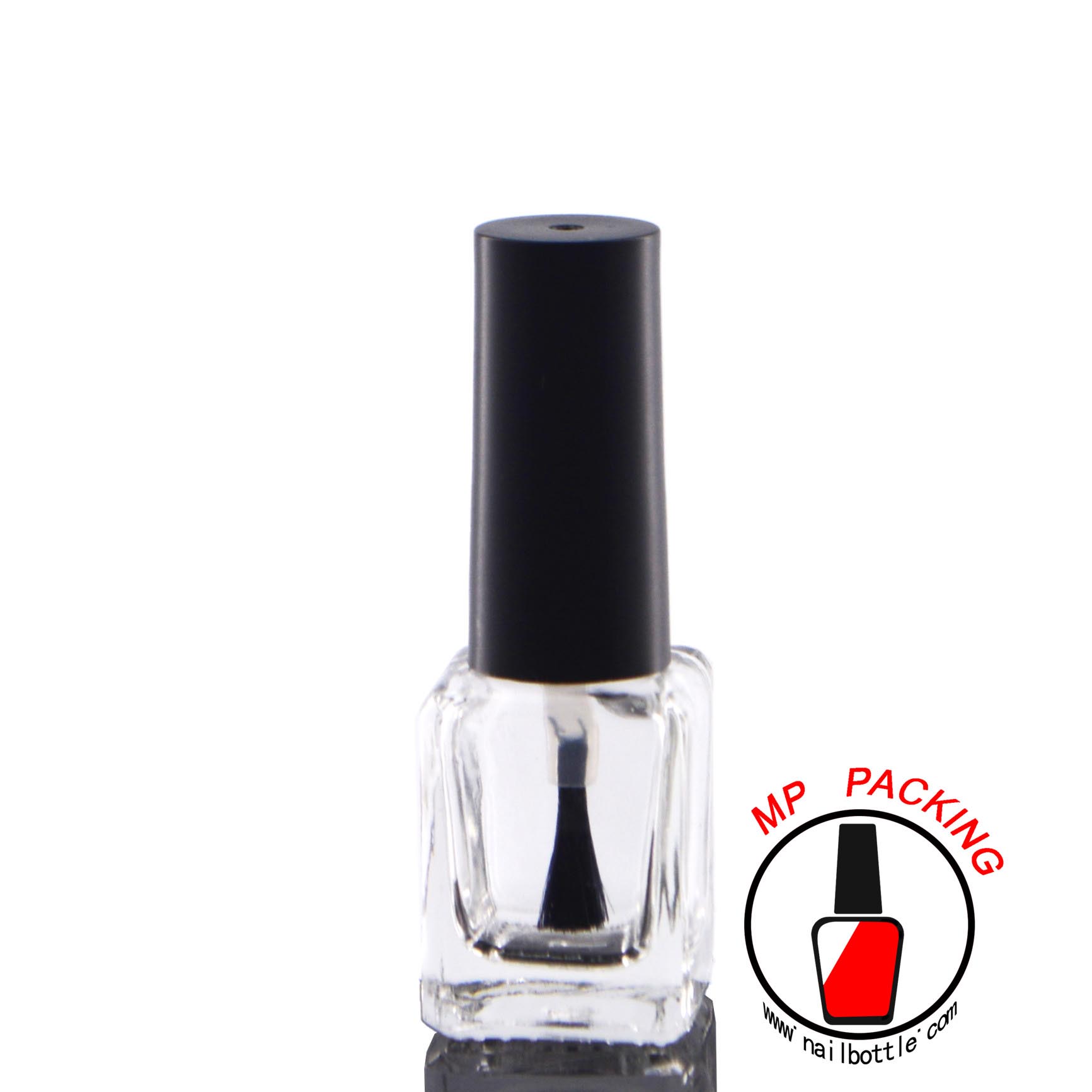 square shape empty glass bottles nail hardener containers 