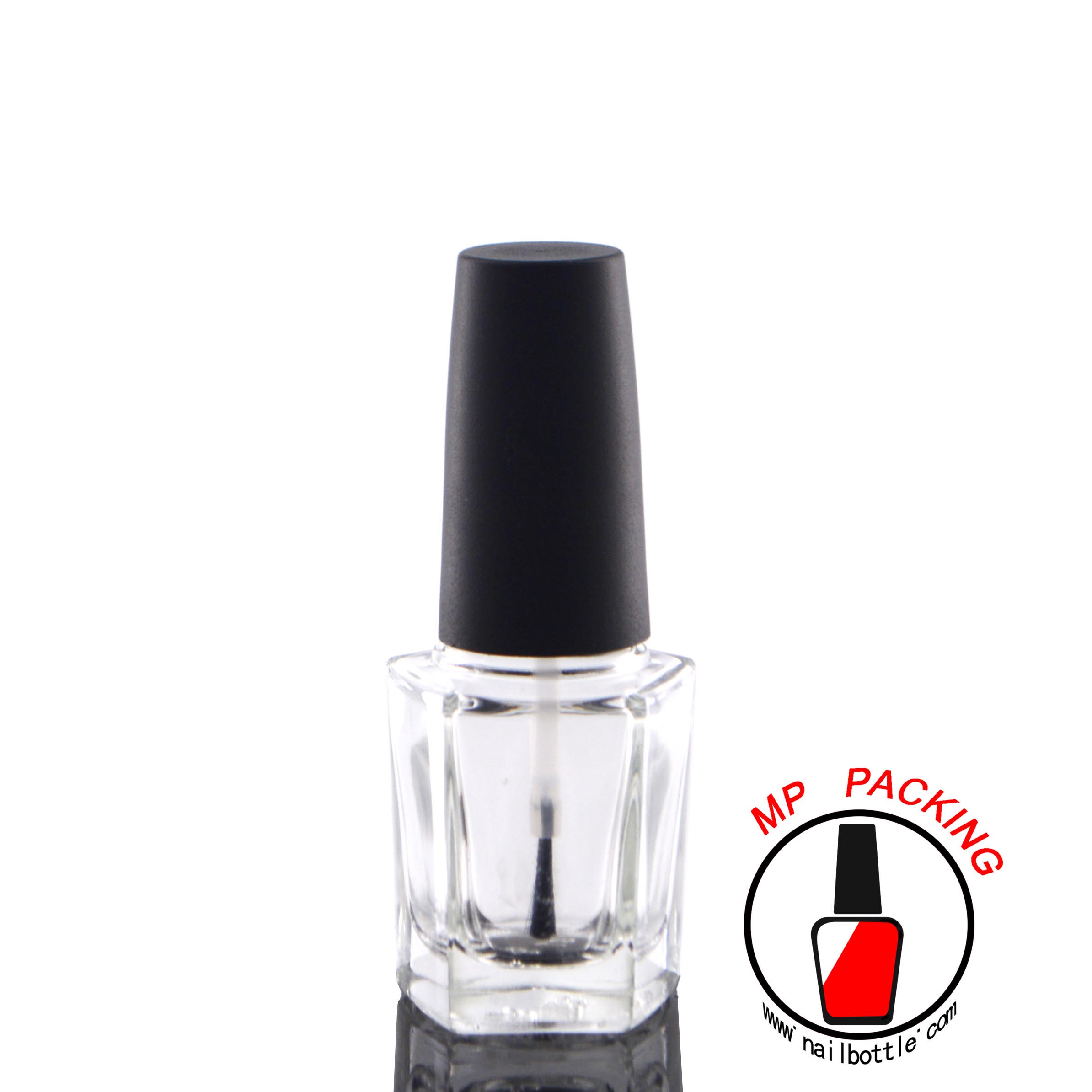 hexagon shaped bottle with lids and brushes 