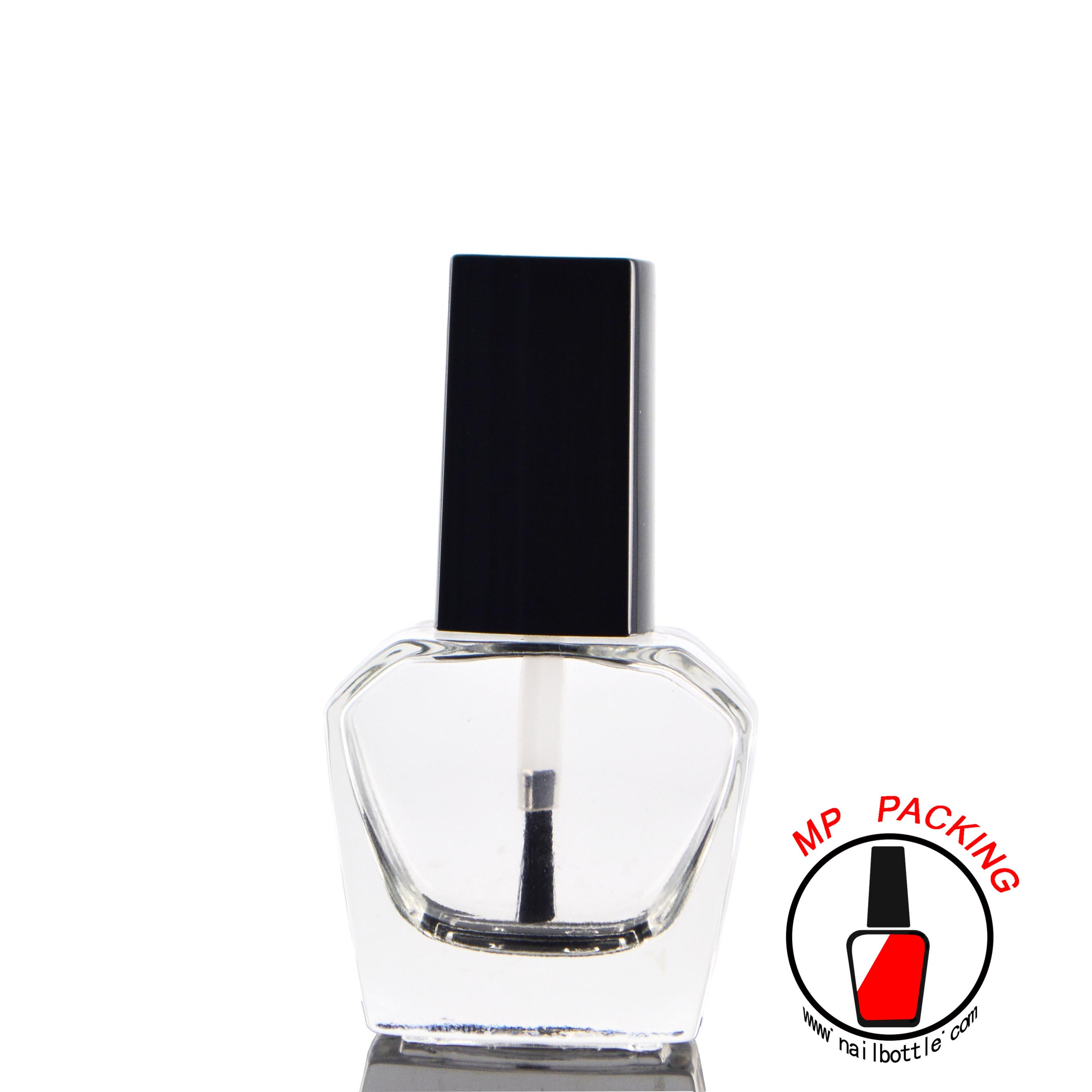 hexagon bottle glass empty nail polish container with lids and brush