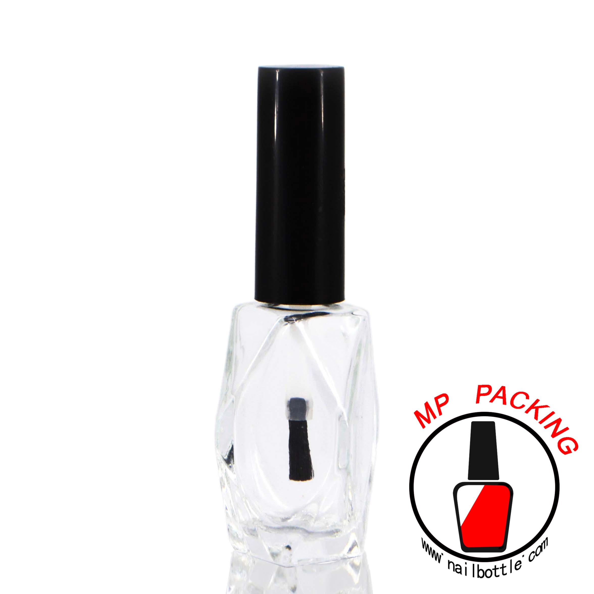 diamond shaped empty nail lacquer glass bottle