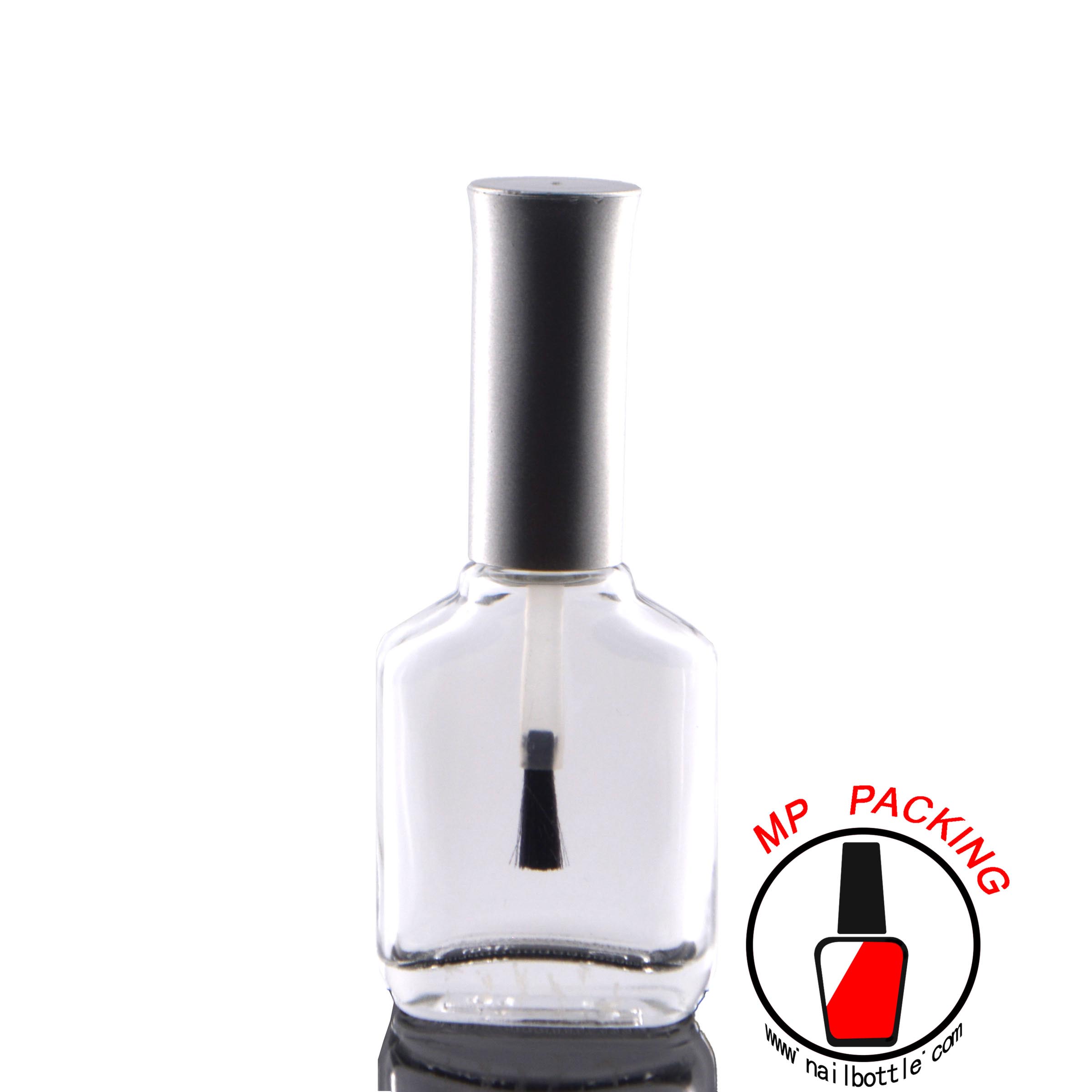 big size nail polish empty bottle with lids and brush
