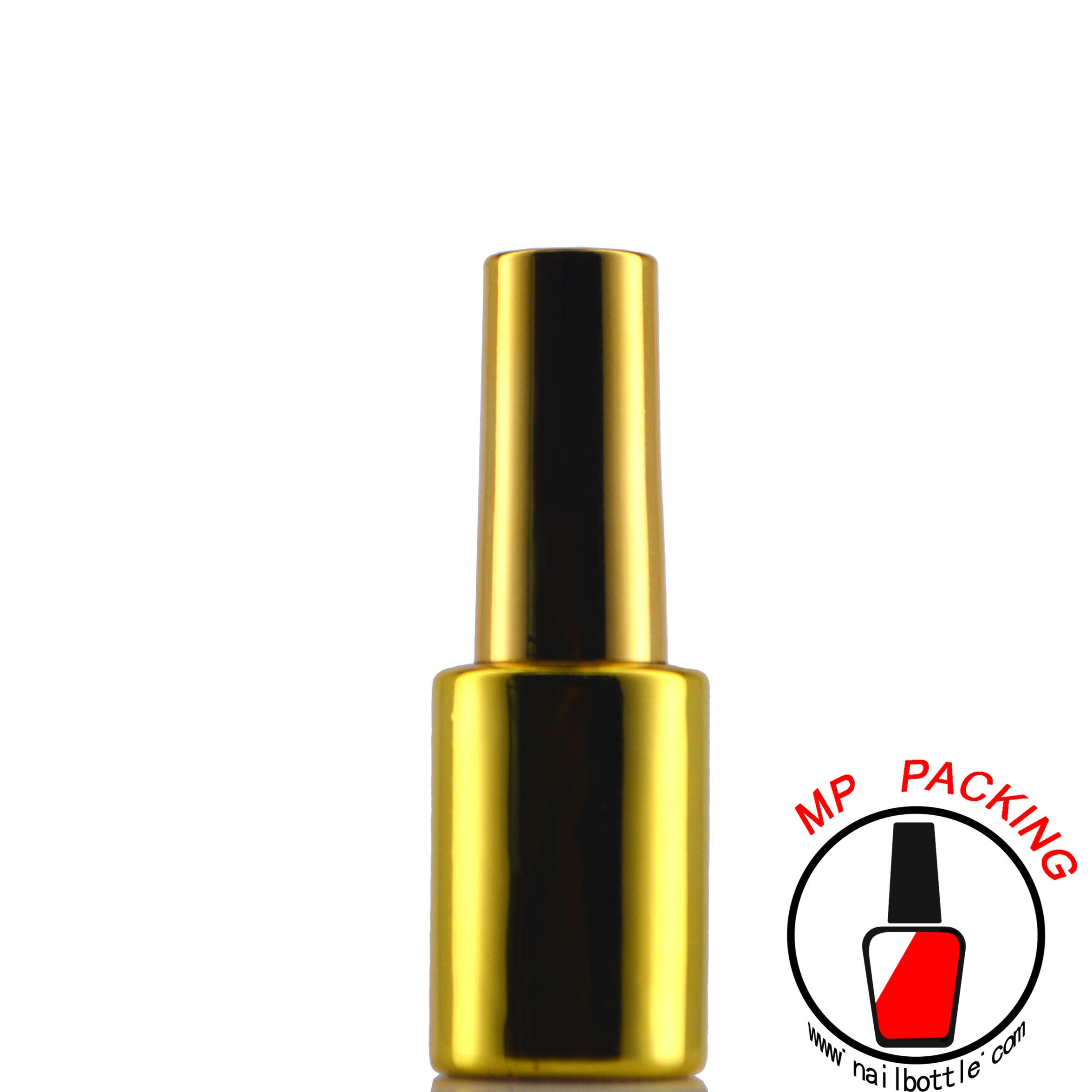 gel nail polish in a gold bottle with lids and brush 