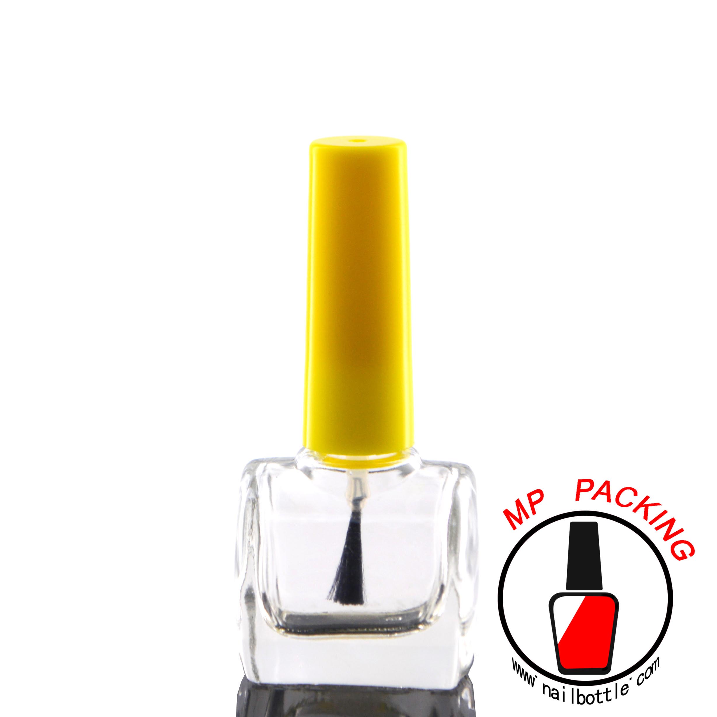 empty glass container for makeup and nails 