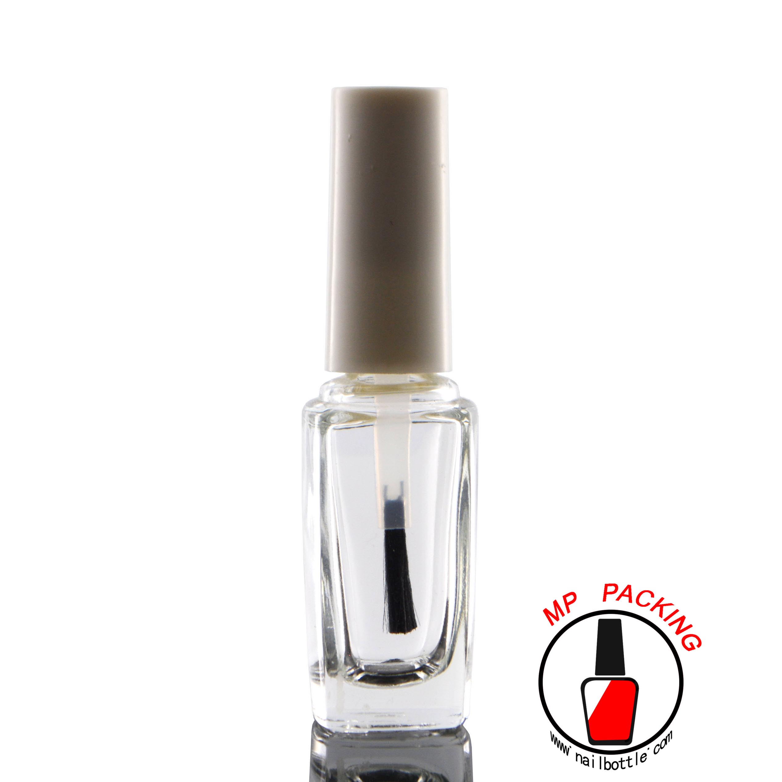 simple glass bottles with white lids and brush 