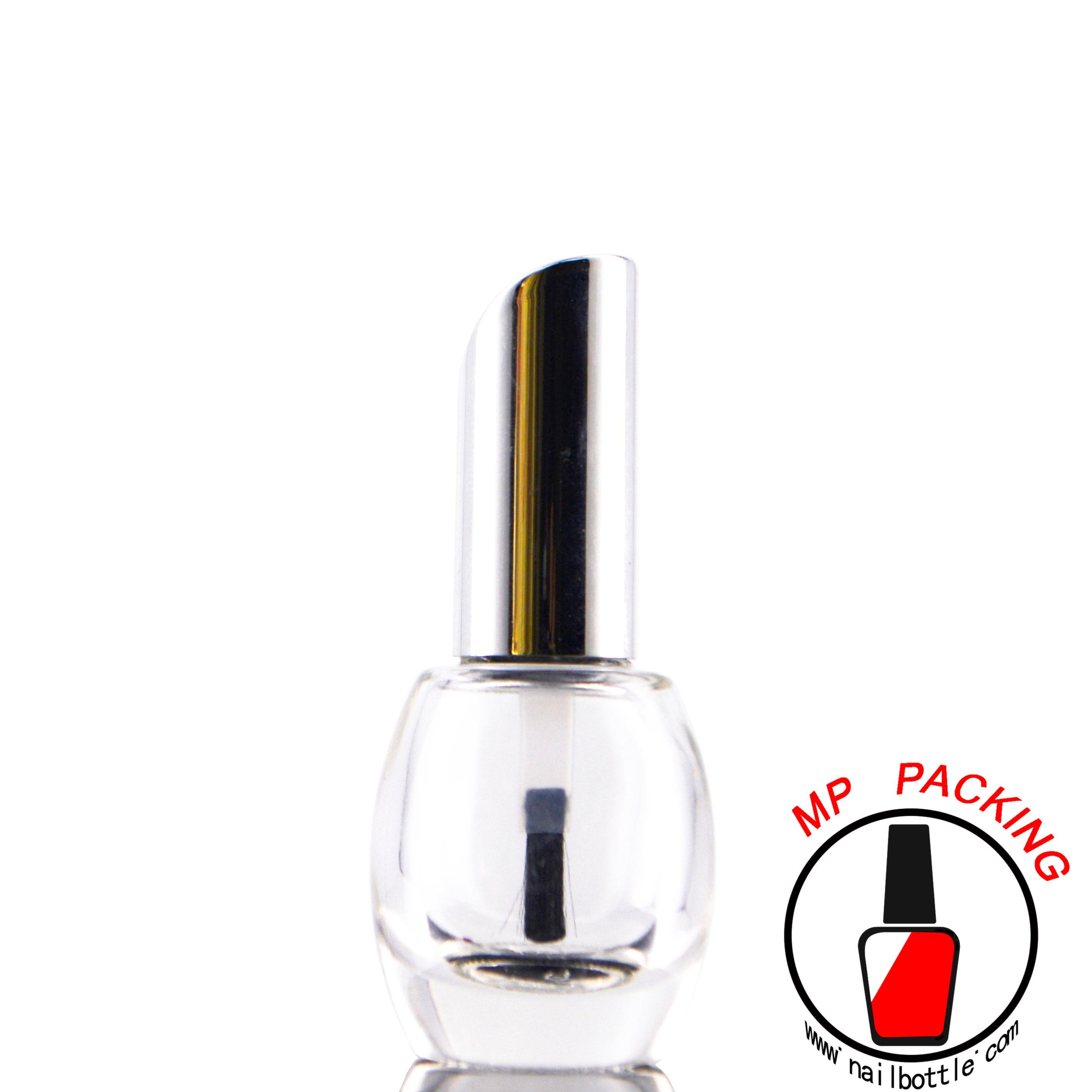 ball shaped bottle clear glass and color coated with lids and brush 