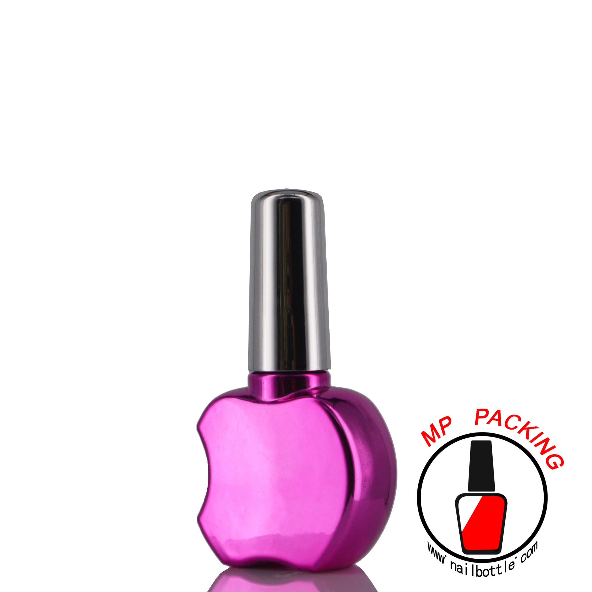 apple shape empty glass bottles with brush and caps 