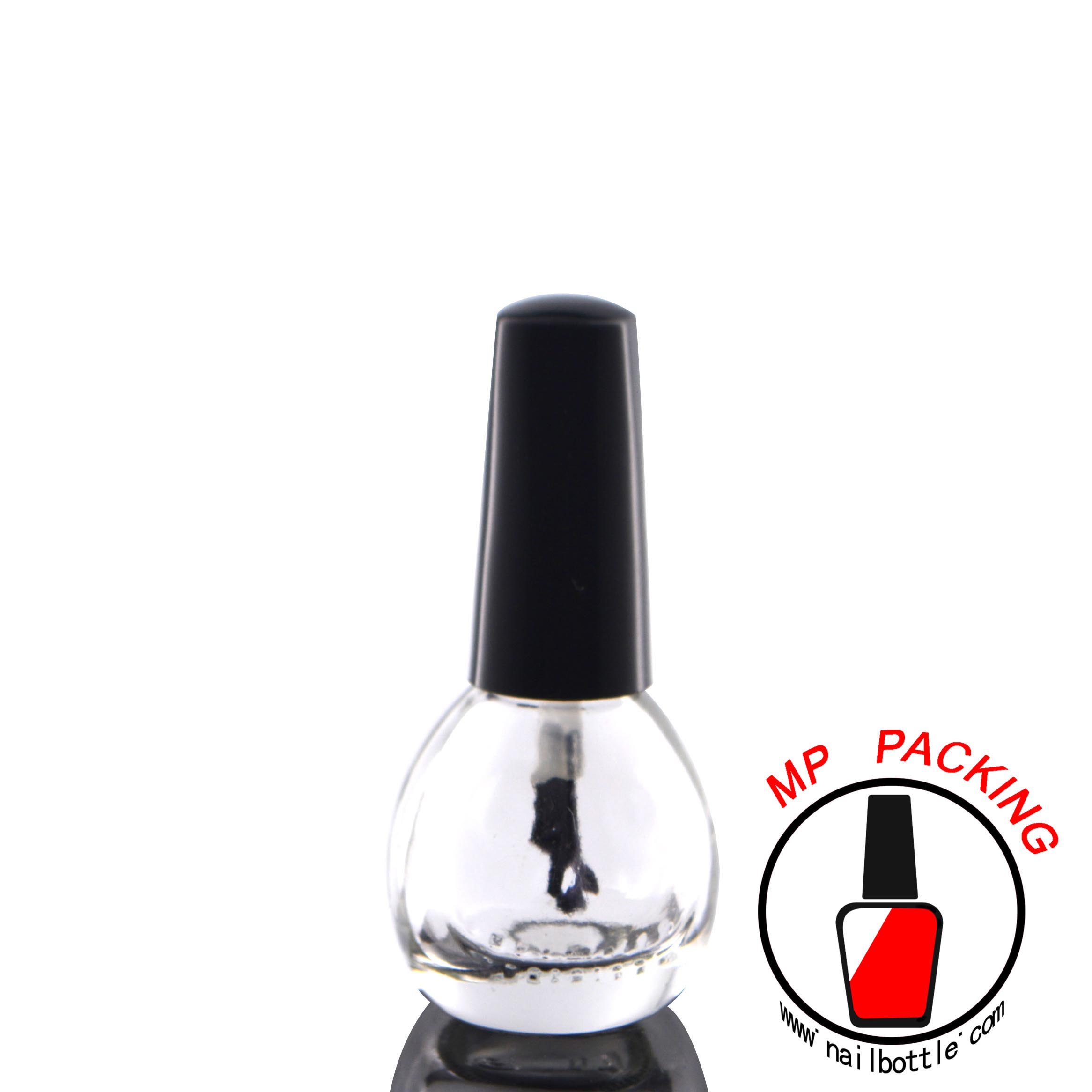 8ml ball shaped empty bottle with black caps and brush 