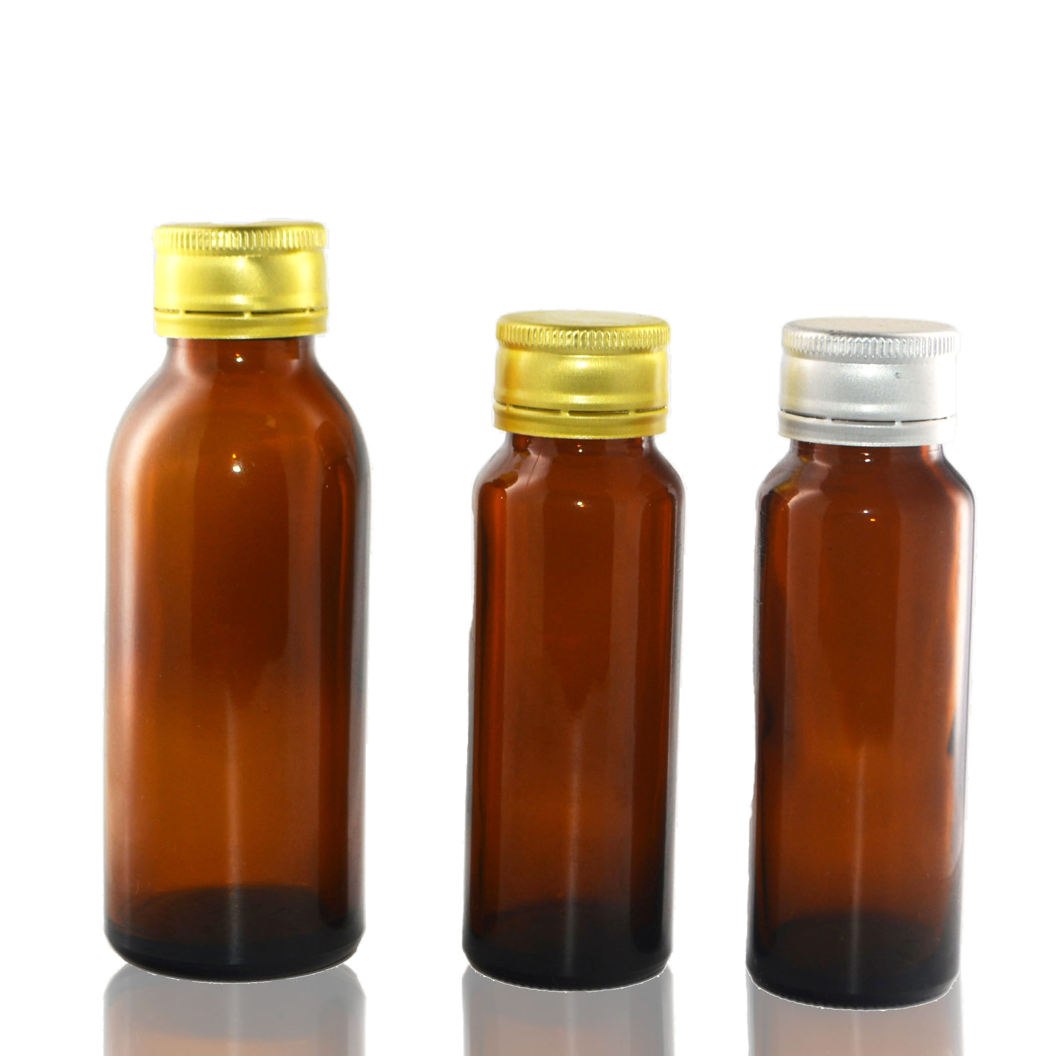 amber glass bottles aluminium cap 