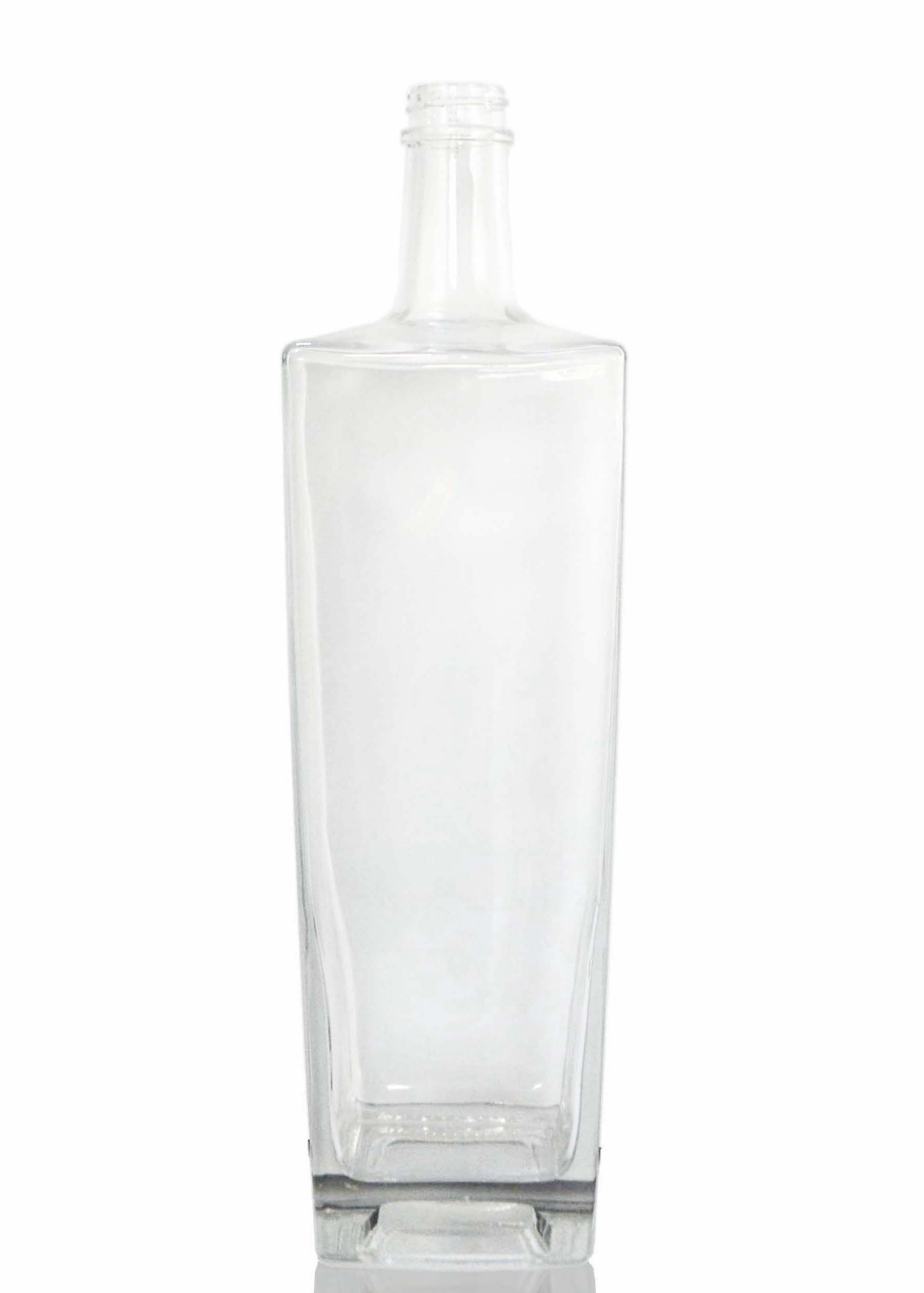 French square shape glass liquor bottle supplier 
