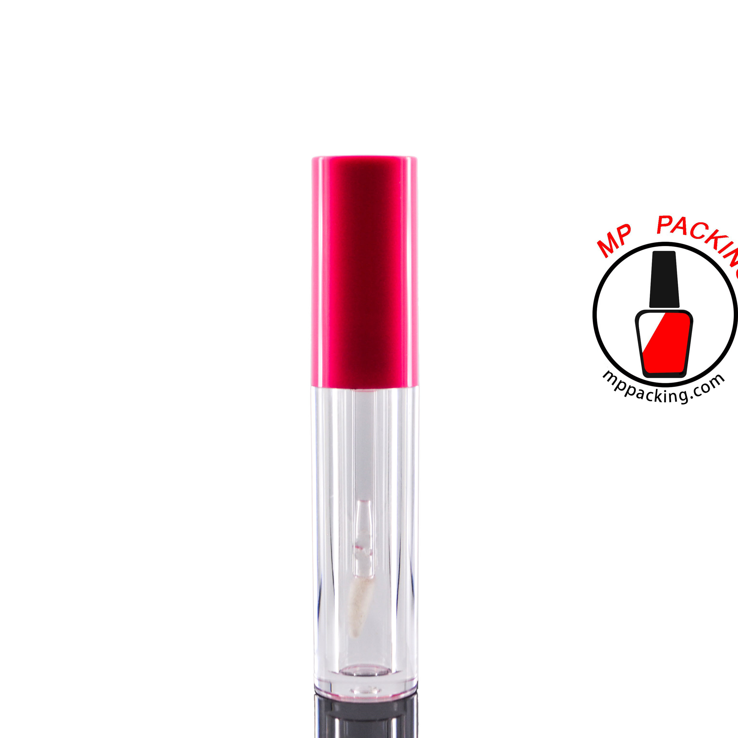 Empty Refillable Lip Balm Bottle Clear Plastic Lip Gloss Container With Rubber Stopper